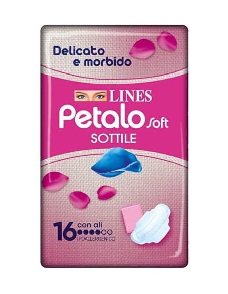lines petalo soft assorbenti igienici - 16pz - con ali: tuttocasashop.live: igiene e cura della persona