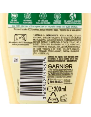 ultra dolce balsamo 200ml - camomilla illuminante e miele di fiori: tuttocasashop.live: igiene e cura della persona