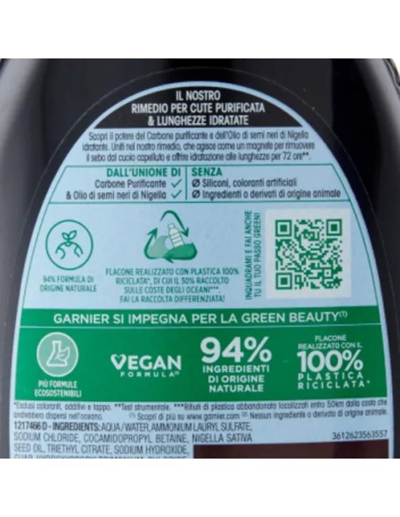 ultra dolce shampoo 250ml - carbone magnetico - cute grassa lunghezze secche: tuttocasashop.live: igiene e cura della persona