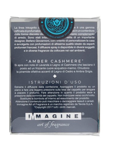 inkognito deodorante per ambienti spray 10ml - amber cashmere: tuttocasashop.live: pulizia e cura della casa