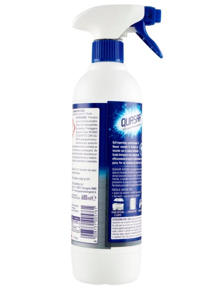quasar acciaio detergente spray - 680ml - con erogatore: tuttocasashop.live: pulizia e cura della casa