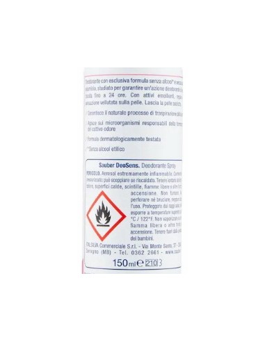 sauber deodorante spray 150ml deo sens - no alcool - senza sali di alluminio: tuttocasashop.live: igiene e cura della persona