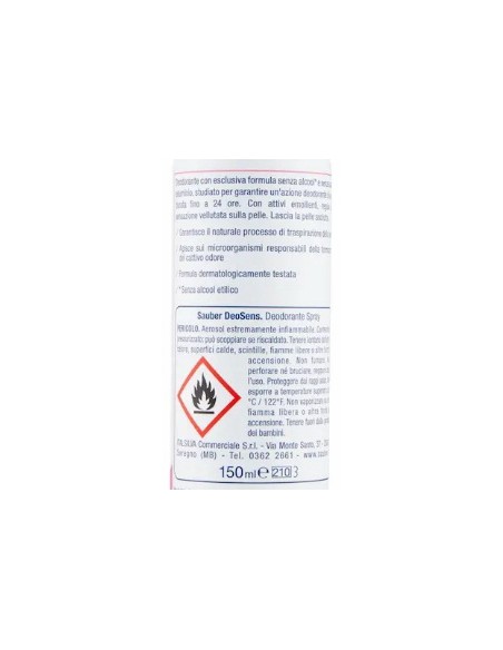 sauber deodorante spray 150ml deo sens - no alcool - senza sali di alluminio: tuttocasashop.live: igiene e cura della persona