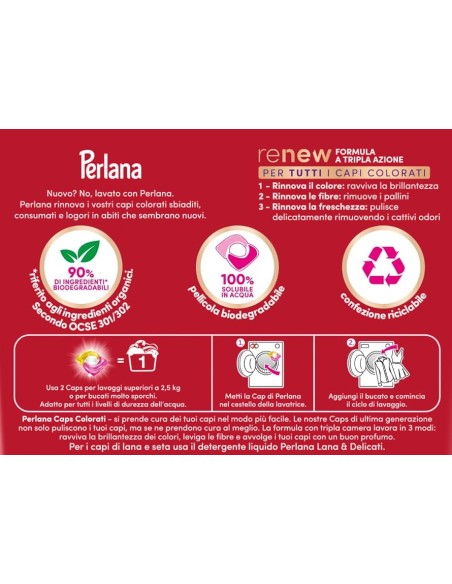 perlana renew color - 20 capsule di detersivo per tutti i capi colorati: tuttocasashop.live: prodotti per bucato e tessuti