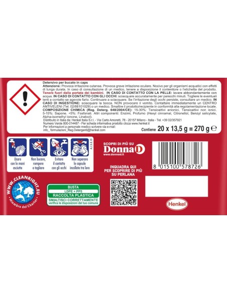 perlana renew color - 20 capsule di detersivo per tutti i capi colorati: tuttocasashop.live: prodotti per bucato e tessuti