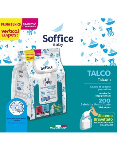 soffice salviettine imbevute - 200 pezzi - apertura pop-up - talco: tuttocasashop.live: igiene e cura della persona