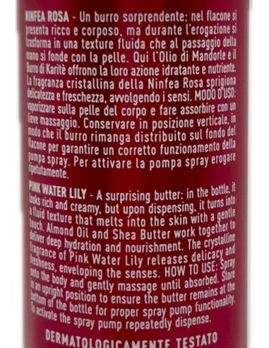 giardino dei sensi burro corpo spray - 150ml - ninfea rosa: tuttocasashop.live: igiene e cura della persona