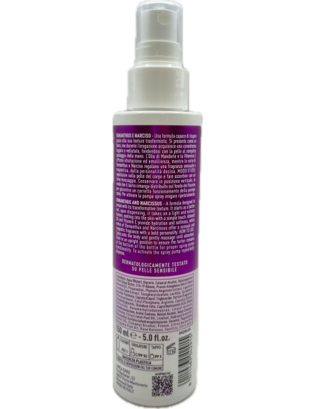 giardino dei sensi burro corpo spray - 150ml - osmanthus e narciso: tuttocasashop.live: igiene e cura della persona