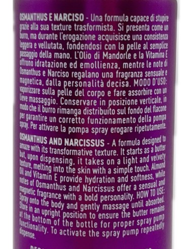giardino dei sensi burro corpo spray - 150ml - osmanthus e narciso: tuttocasashop.live: igiene e cura della persona