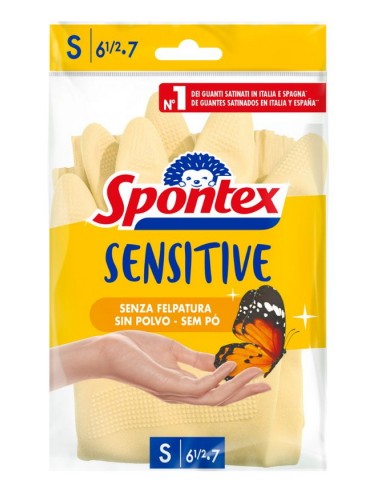 spontex guanti in gomma multiuso - effetto seta - taglia s piccola 6.5: tuttocasashop.live: pulizia e cura della casa