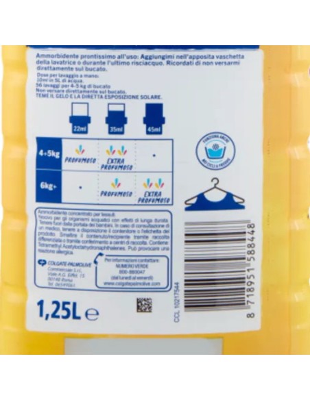 fabuloso ammorbidente per bucato - 56 lavaggi 1250ml - mandarino: tuttocasashop.live: prodotti per bucato e tessuti