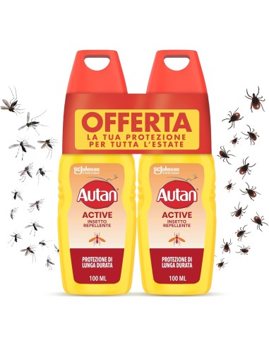 autan insetto repellente vapo 100ml - active - 2 pezzi - protezione attiva: tuttocasashop.live: igiene e cura della persona