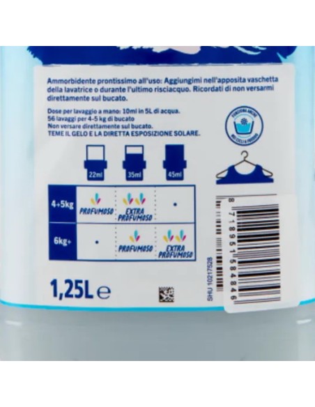 fabuloso ammorbidente per bucato - 56 lavaggi 1250ml - ipoallergenico: tuttocasashop.live: prodotti per bucato e tessuti