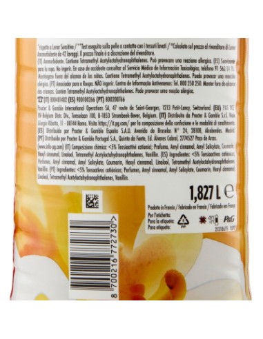 lenor ammorbidente concentrato 87 lavaggi 1827ml - oro & fiori: tuttocasashop.live: prodotti per bucato e tessuti