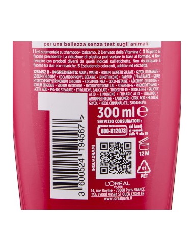 elvive l'oreal shampoo 300ml - color vive - per capelli colorati o meches: tuttocasashop.live: igiene e cura della persona