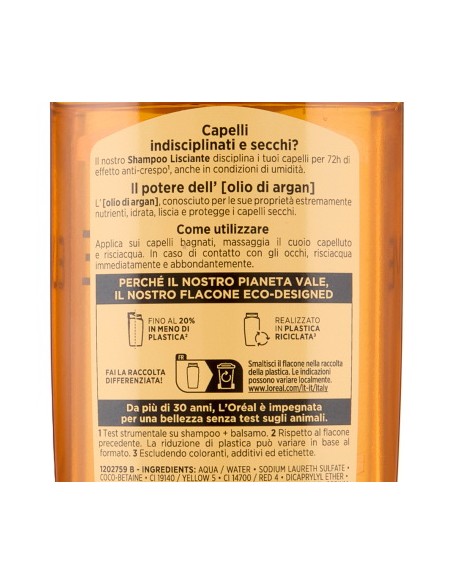 elvive l'oreal shampoo 300ml - liss intense - lisciante per capelli secchi: tuttocasashop.live: igiene e cura della persona