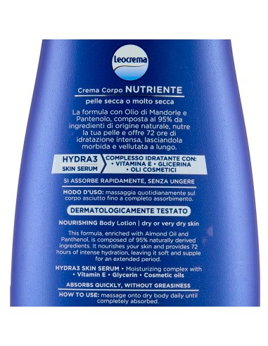 leocrema body crema fluida corpo 400ml - nutriente: tuttocasashop.live: igiene e cura della persona