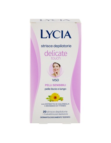 lycia 20 strisce depilatorie viso + 4 salviettine per pelli sensibili: tuttocasashop.live: igiene e cura della persona