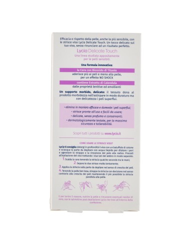 lycia 20 strisce depilatorie viso + 4 salviettine per pelli sensibili: tuttocasashop.live: igiene e cura della persona