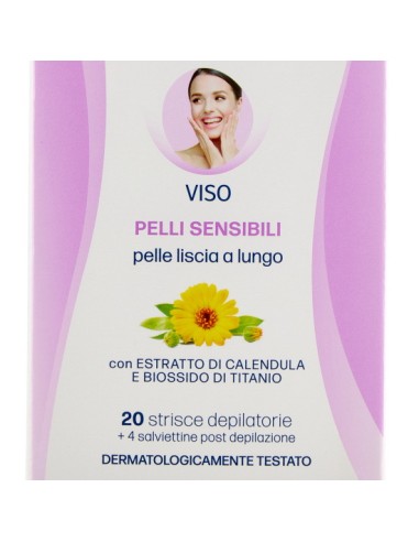 lycia 20 strisce depilatorie viso + 4 salviettine per pelli sensibili: tuttocasashop.live: igiene e cura della persona