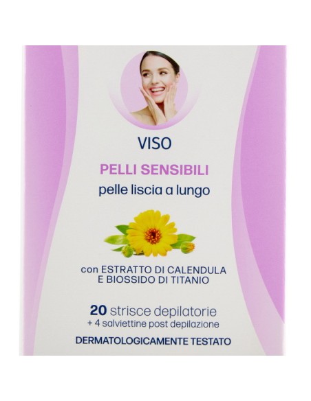 lycia 20 strisce depilatorie viso + 4 salviettine per pelli sensibili: tuttocasashop.live: igiene e cura della persona