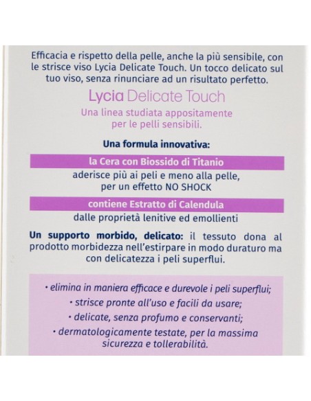 lycia 20 strisce depilatorie viso + 4 salviettine per pelli sensibili: tuttocasashop.live: igiene e cura della persona