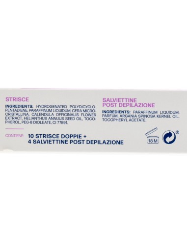 lycia 20 strisce depilatorie viso + 4 salviettine per pelli sensibili: tuttocasashop.live: igiene e cura della persona