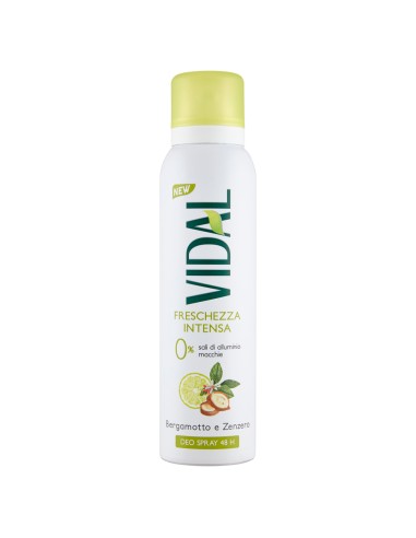 vidal deodorante spray - 150ml - freschezza intesa - bergamotto e zenzero: tuttocasashop.live: igiene e cura della persona