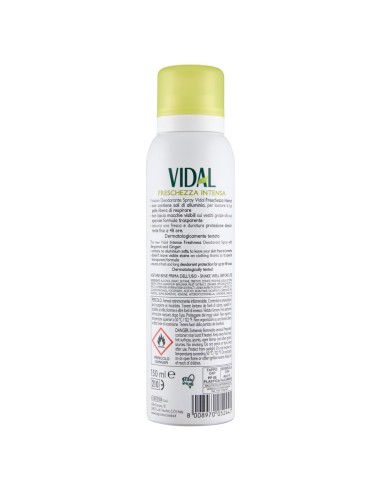 vidal deodorante spray - 150ml - freschezza intesa - bergamotto e zenzero: tuttocasashop.live: igiene e cura della persona
