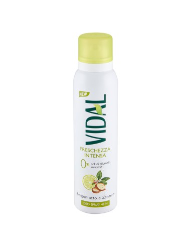 vidal deodorante spray - 150ml - freschezza intesa - bergamotto e zenzero: tuttocasashop.live: igiene e cura della persona