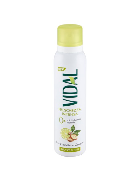 vidal deodorante spray - 150ml - freschezza intesa - bergamotto e zenzero: tuttocasashop.live: igiene e cura della persona