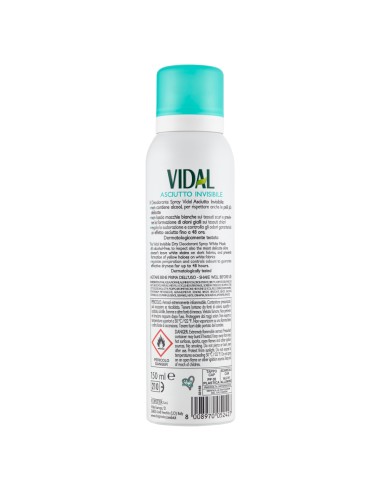 vidal deodorante spray - 150ml - asciutto invisibile - muschio bianco: tuttocasashop.live: igiene e cura della persona