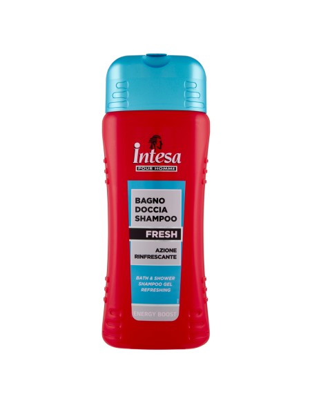 intesa pour homme bagno doccia shampoo - 500ml - fresh - energy boost: tuttocasashop.live: igiene e cura della persona