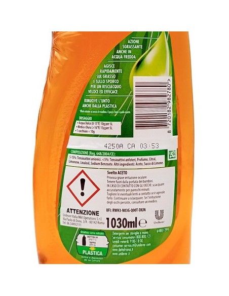 svelto detersivo per piatti e stoviglie - 1030ml - aceto - antiodore: tuttocasashop.live: pulizia e cura della casa