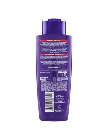 elvive purple shampoo - 200ml - antigiallo - anti-giallo: tuttocasashop.live: igiene e cura della persona