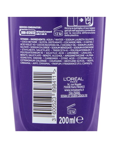 elvive purple shampoo - 200ml - antigiallo - anti-giallo: tuttocasashop.live: igiene e cura della persona