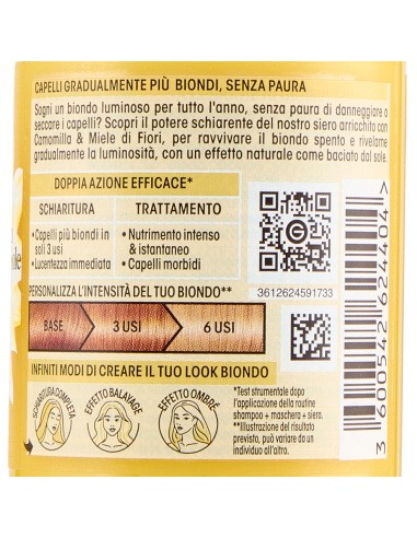 ultra dolce elisir illuminante - 120ml - siero schiarente per capelli biondi: tuttocasashop.live: igiene e cura della persona