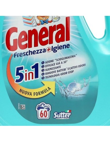 general detersivo lavatrice liquido 60 lavaggi 2400ml - igienizzante: tuttocasashop.live: prodotti per bucato e tessuti
