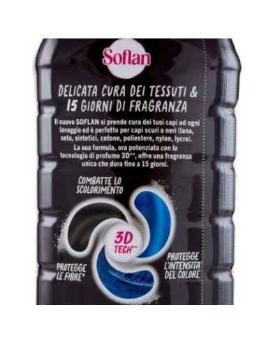 soflan detersivo liquido per capi delicati 28 lavaggi - 900ml - capi neri: tuttocasashop.live: prodotti per bucato e tessuti
