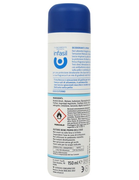 infasil deodorante spray 150ml - freschezza marina: tuttocasashop.live: igiene e cura della persona