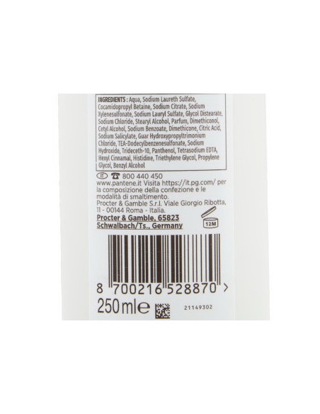 pantene pro-v shampoo balsamo e trattamento - 250ml - ricci: tuttocasashop.live: igiene e cura della persona