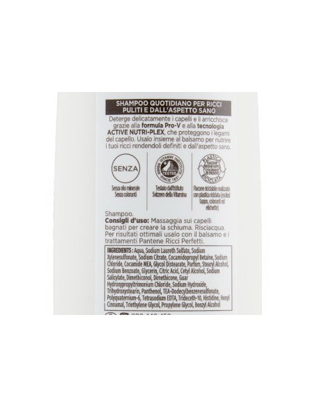 pantene pro-v shampoo - 250ml - ricci - per capelli ricci o mossi: tuttocasashop.live: igiene e cura della persona