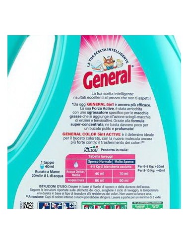 general detersivo lavatrice liquido 28 lavaggi 1120ml - color capi colorati: tuttocasashop.live: prodotti per bucato e tessuti