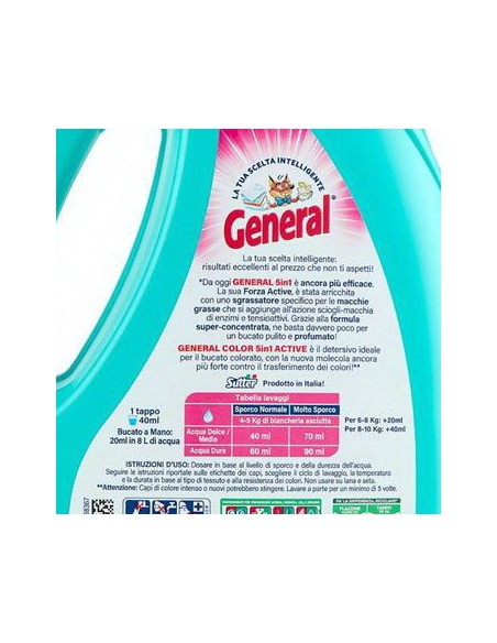 general detersivo lavatrice liquido 28 lavaggi 1120ml - color capi colorati: tuttocasashop.live: prodotti per bucato e tessuti