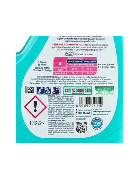 general detersivo lavatrice liquido 28 lavaggi 1120ml - color capi colorati: tuttocasashop.live: prodotti per bucato e tessuti