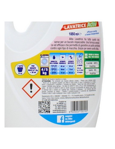 alba detersivo lavatrice liquido 33 lavaggi 1850ml - mix color: tuttocasashop.live: prodotti per bucato e tessuti