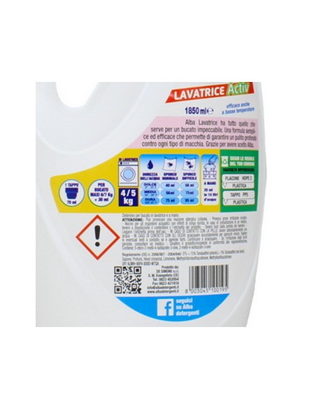 alba detersivo lavatrice liquido 33 lavaggi 1850ml - mix color: tuttocasashop.live: prodotti per bucato e tessuti