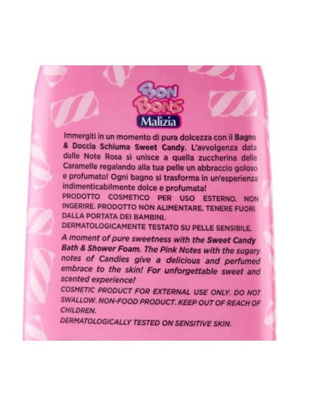 malizia bon bons bagno e doccia schiuma - 500ml - sweet candy: tuttocasashop.live: igiene e cura della persona