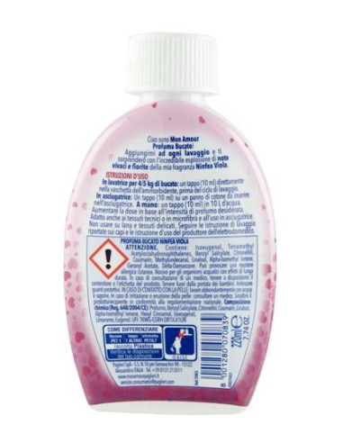 mon amour profumatore biancheria 220ml lavatrice asciugatrice - ninfea: tuttocasashop.live: prodotti per bucato e tessuti