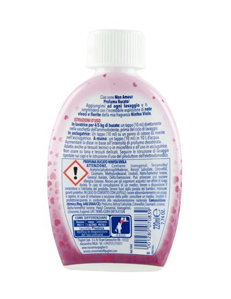 mon amour profumatore biancheria 220ml lavatrice asciugatrice - ninfea: tuttocasashop.live: prodotti per bucato e tessuti